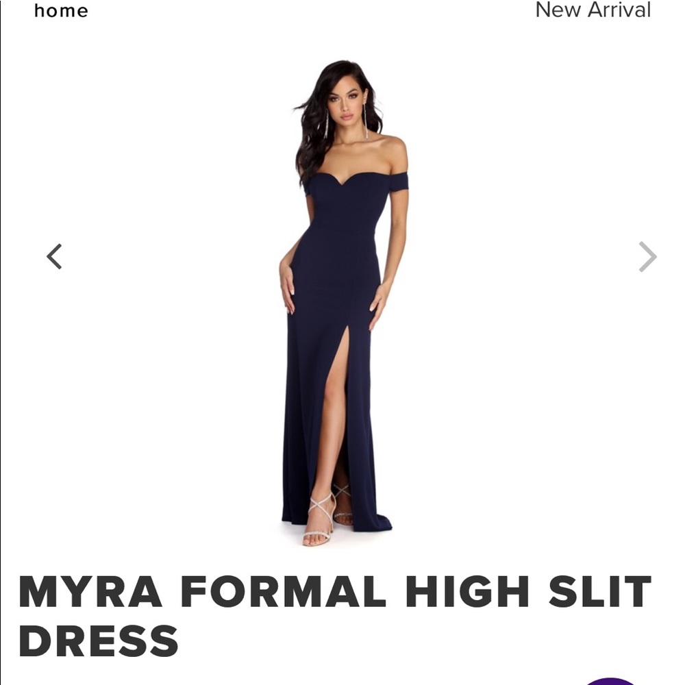 Navy blue off the shoulder dress